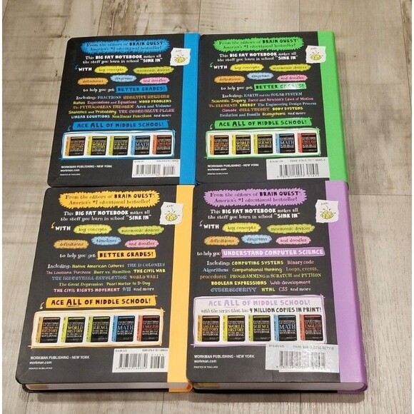 Everything You Need To Ace In One Big Fat Notebook 4 Book Lot Middle School - Picture 2 of 2
